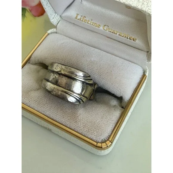 Vintage 60's Sterling Silver Spoon Ring 12.5 grams Size 8.5 - Picture 2 of 11